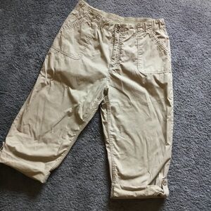 Christopher & Banks Elastic Waist Khaki Capris